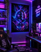 RGB-Gaming-PC mit WASD – Neon-Leinwandbild, Produktansicht 3