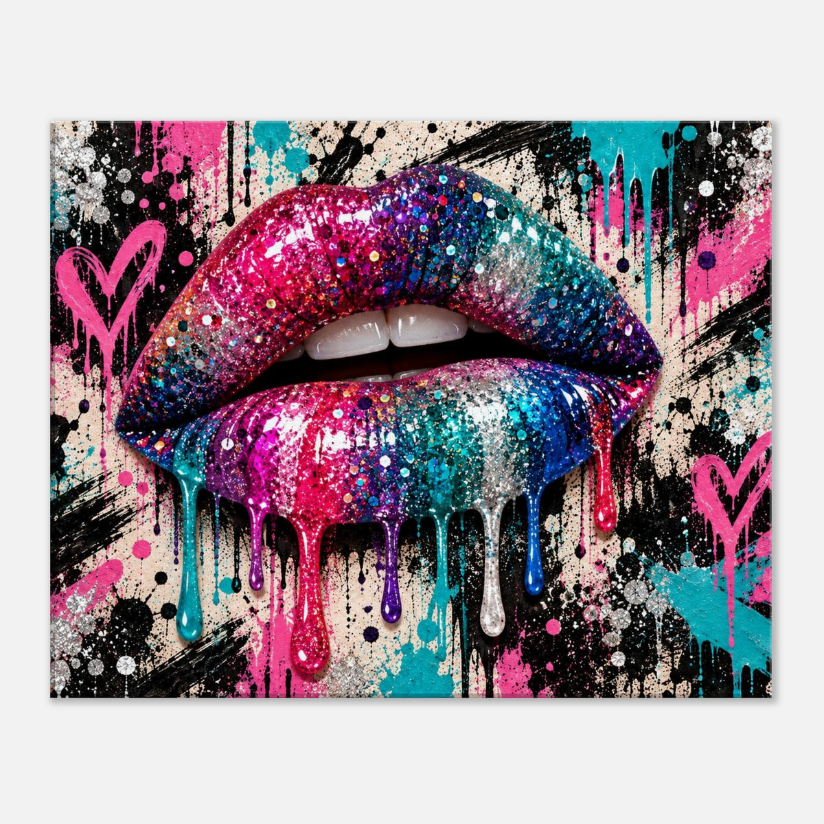Glitzer Lippen Leinwandbild Pop Art – Produktansicht 03 – Motivhafen