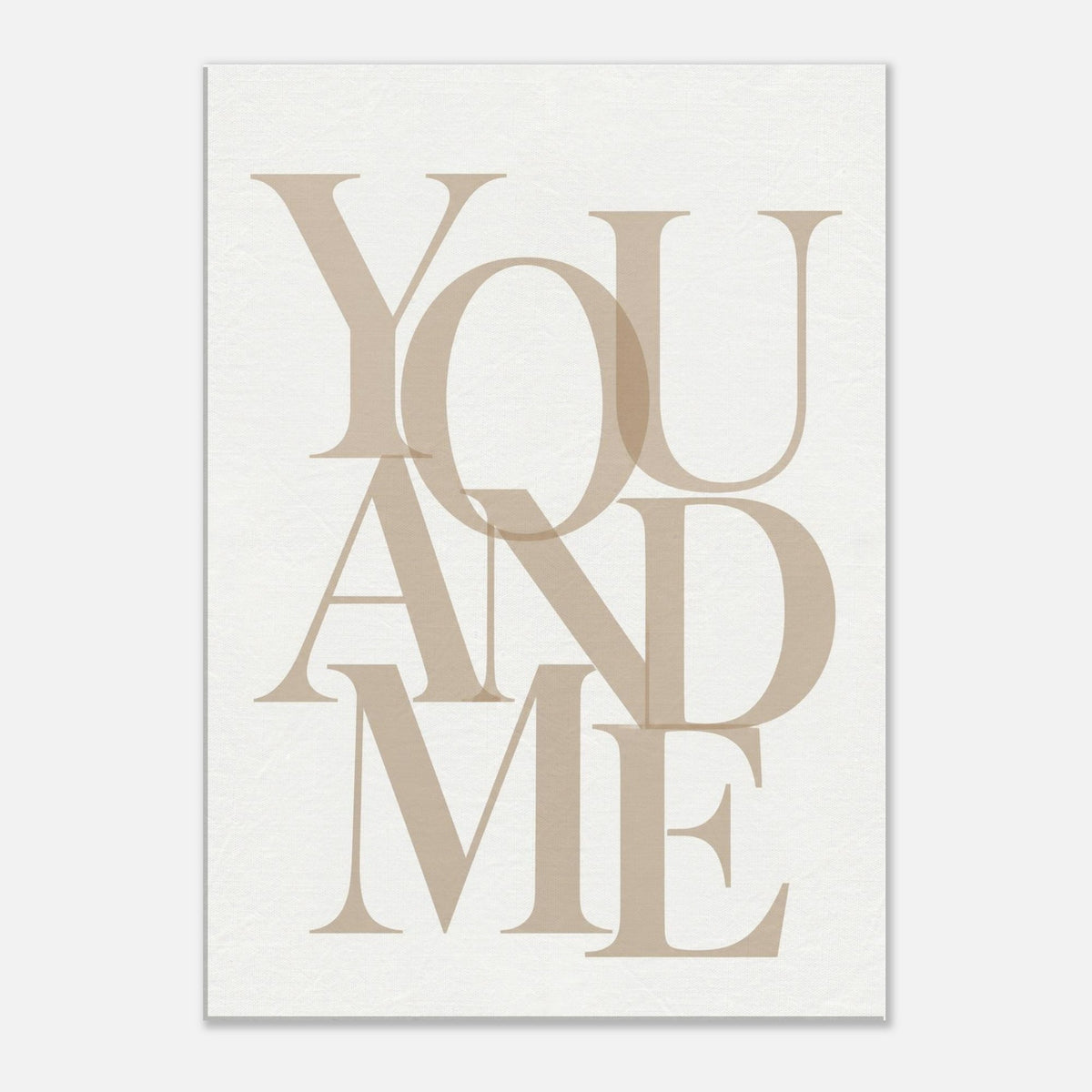 YOU AND ME – minimalistisches Leinwandbild in Beige
