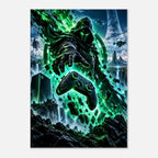 Grüner Cyber-Wächter – Gaming-Leinwandbild, Produktansicht 1