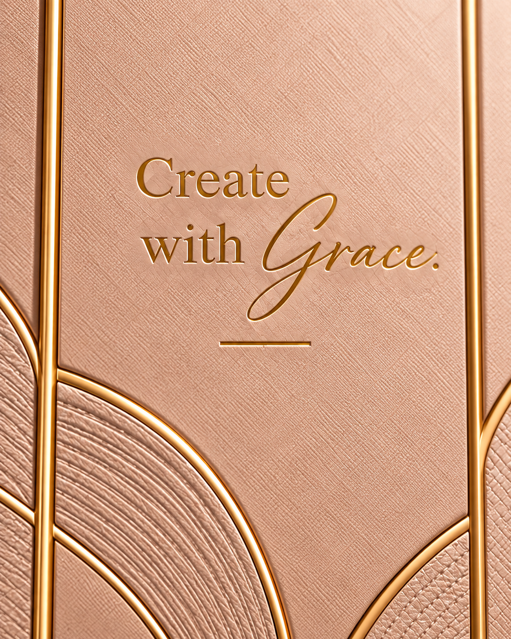 Champagne Muse iPad Hülle – Create with Grace Schriftzug Detail