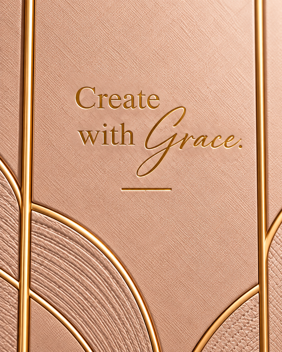 Champagne Muse iPad Hülle – Create with Grace Schriftzug Detail