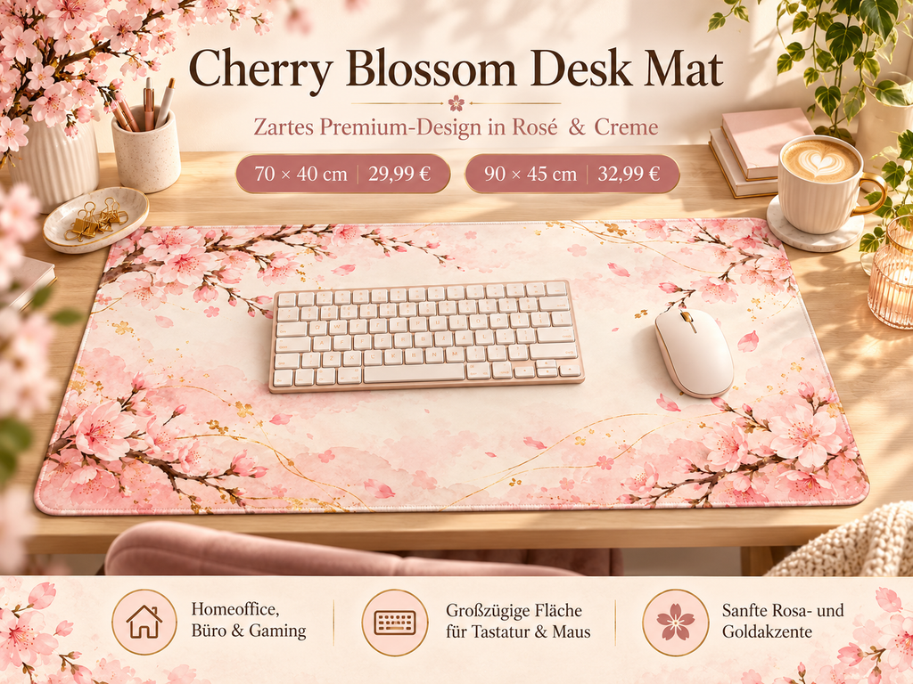 Cherry Blossom Desk Mat Premium Arbeitsplatz