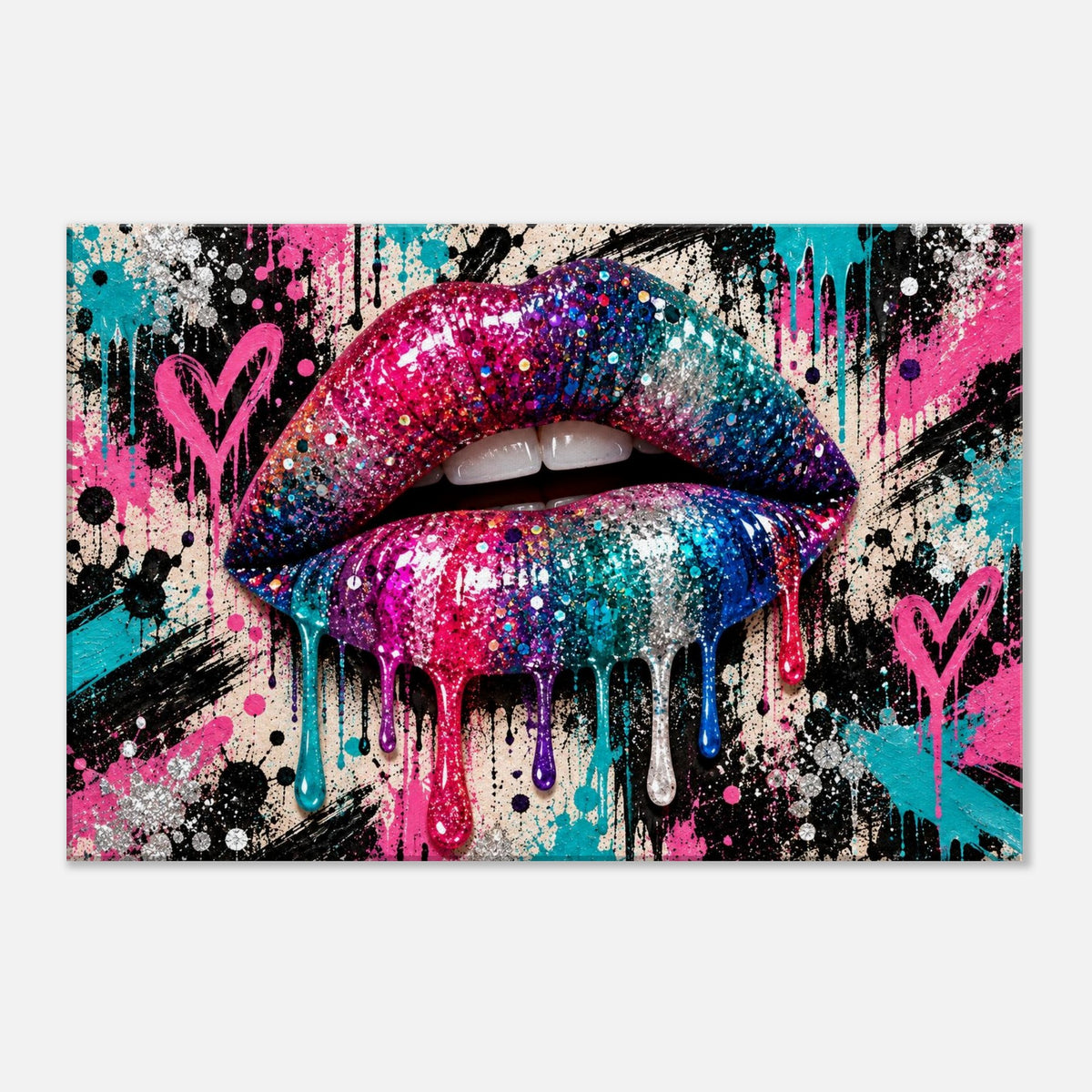Glitzer Lippen Leinwandbild Pop Art – Produktansicht 06 – Motivhafen