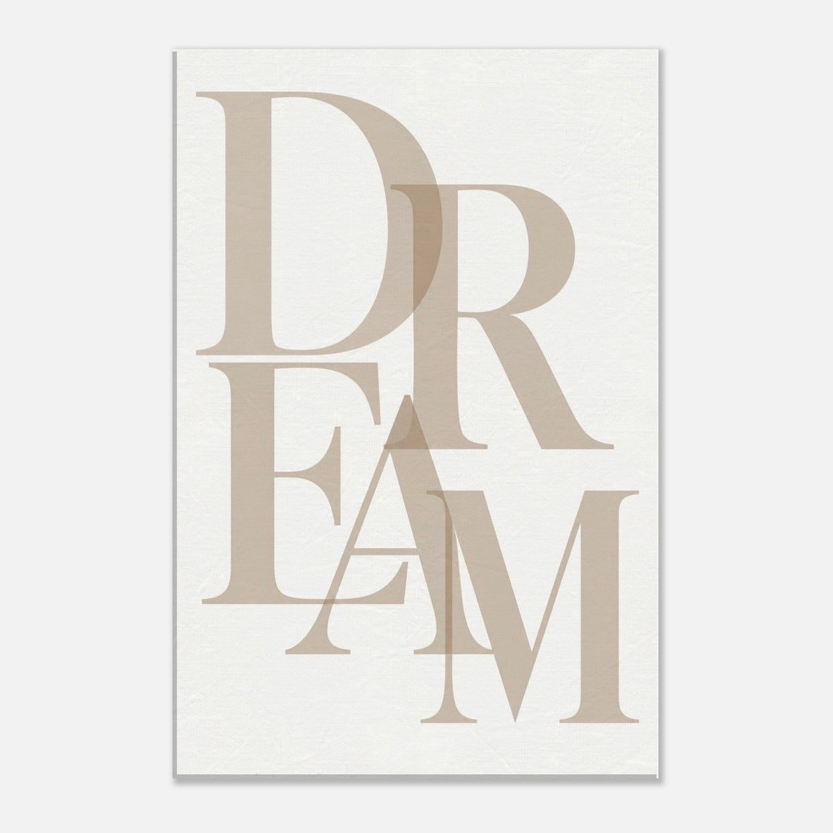 DREAM – minimalistisches Leinwandbild in Beige