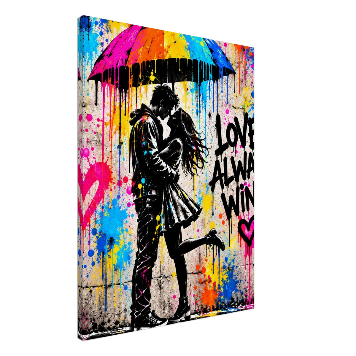 Love Always Wins Street-Art Leinwand – Produktansicht 6