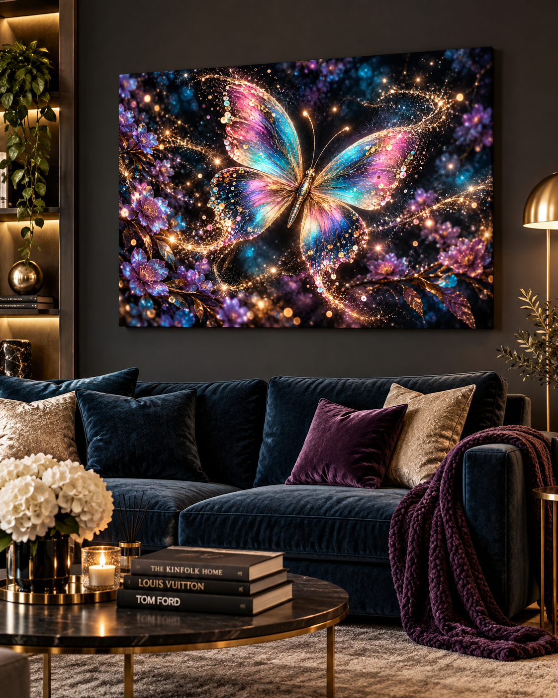 Schmetterling Leinwandbild Glitzer – Produktansicht 09 – Motivhafen
