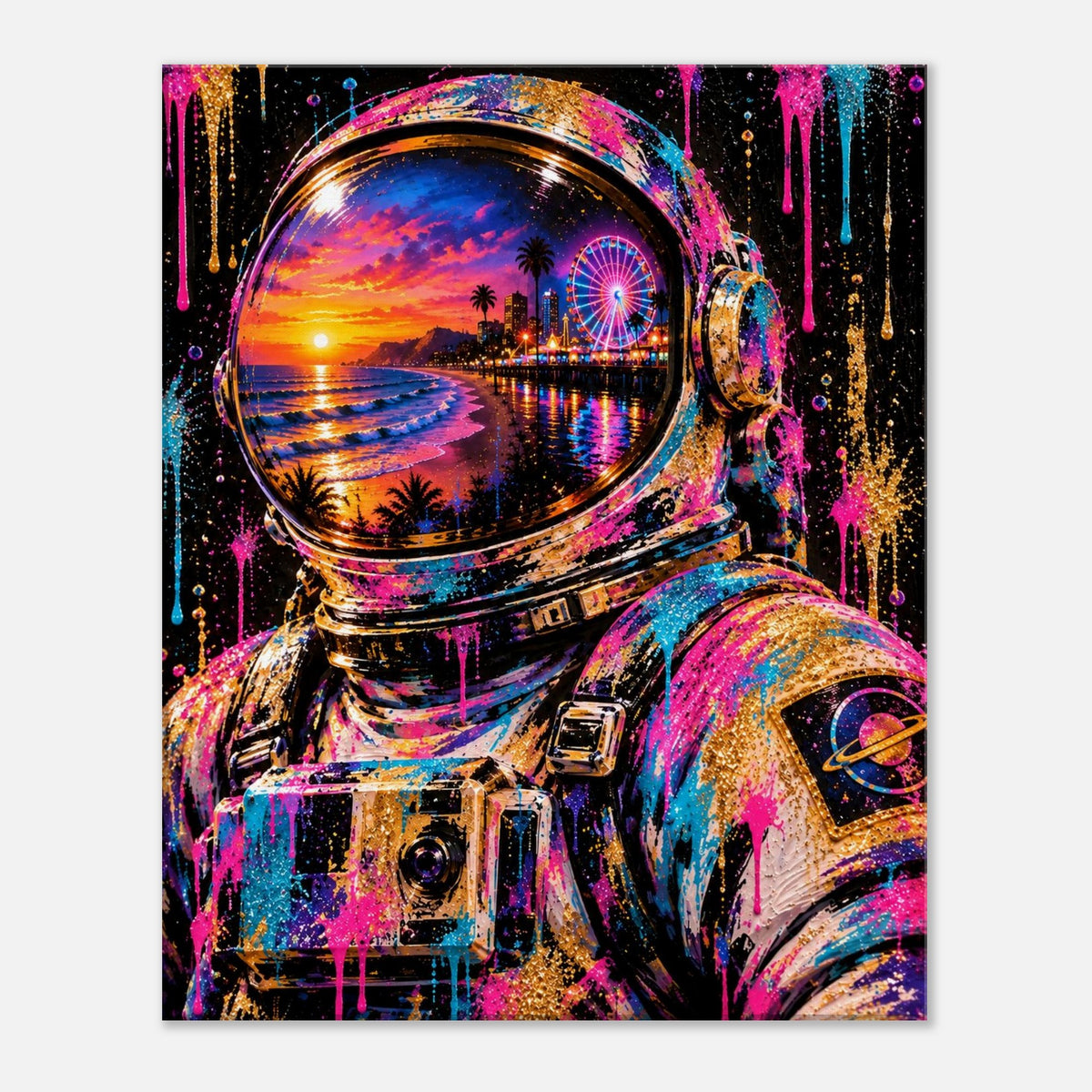 Astronaut Leinwandbild Neon Pop Art – Produktansicht 08 – Motivhafen