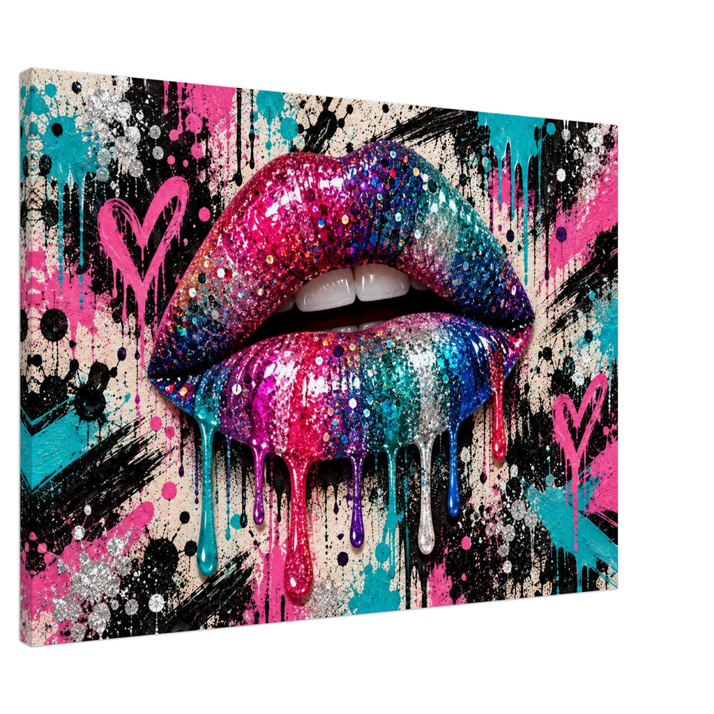 Glitzer Lippen Leinwandbild Pop Art – Produktansicht 14 – Motivhafen
