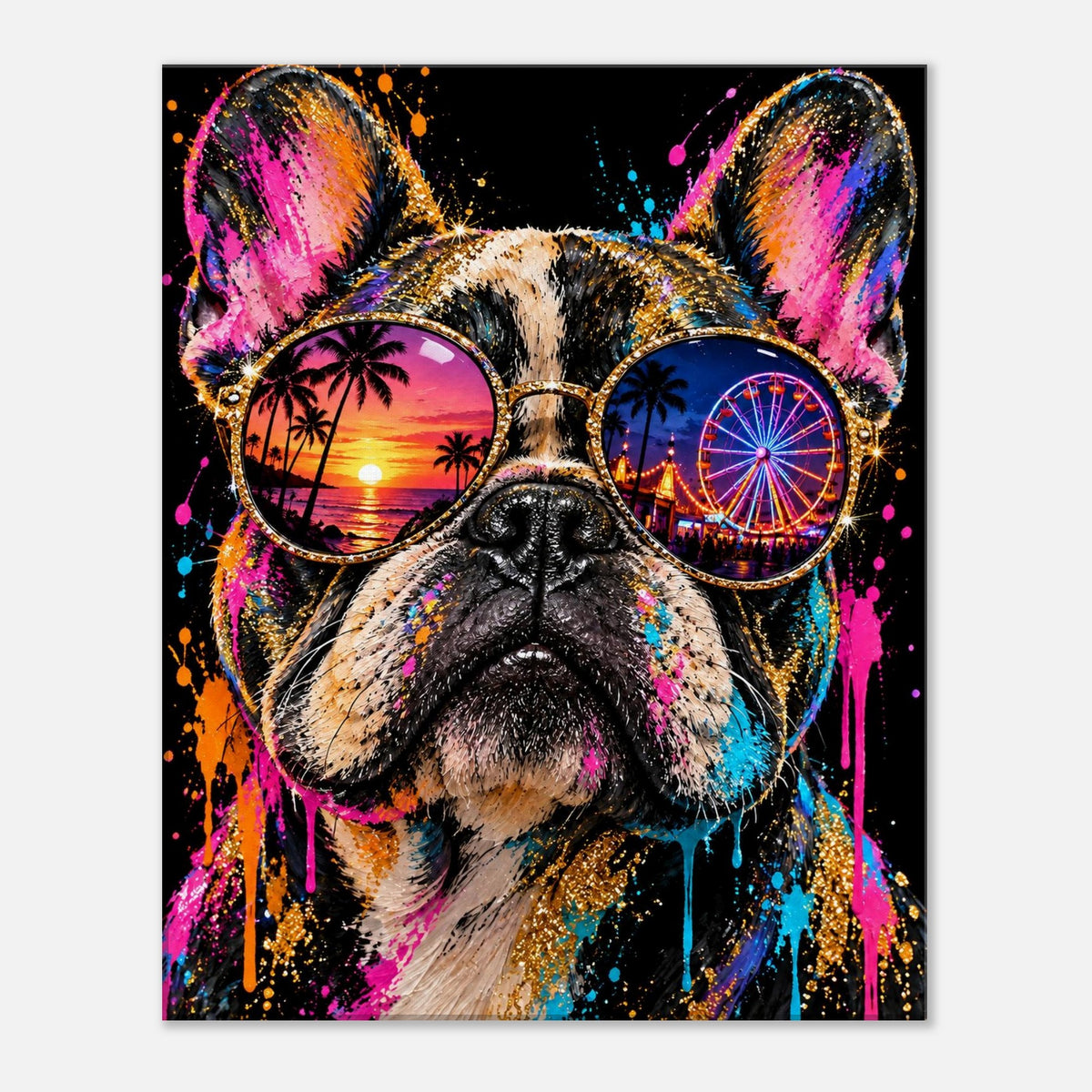 Bulldogge Leinwandbild Pop Art – Produktansicht 05 – Motivhafen