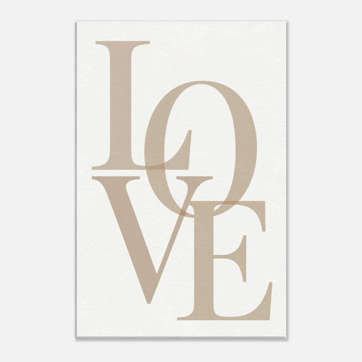 LOVE – minimalistisches Leinwandbild in Beige