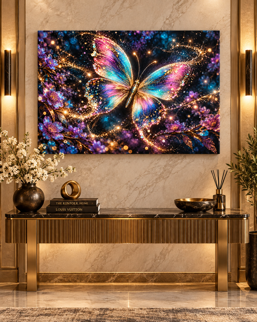 Schmetterling Leinwandbild Glitzer – Produktansicht 12 – Motivhafen