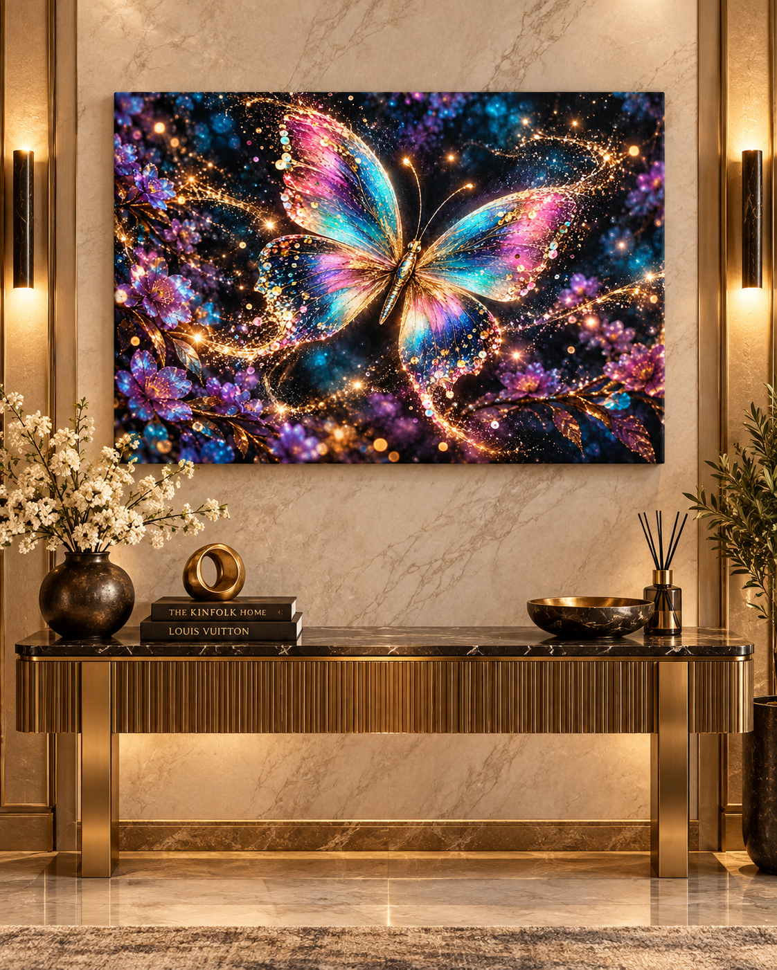 Schmetterling Leinwandbild Glitzer – Produktansicht 12 – Motivhafen