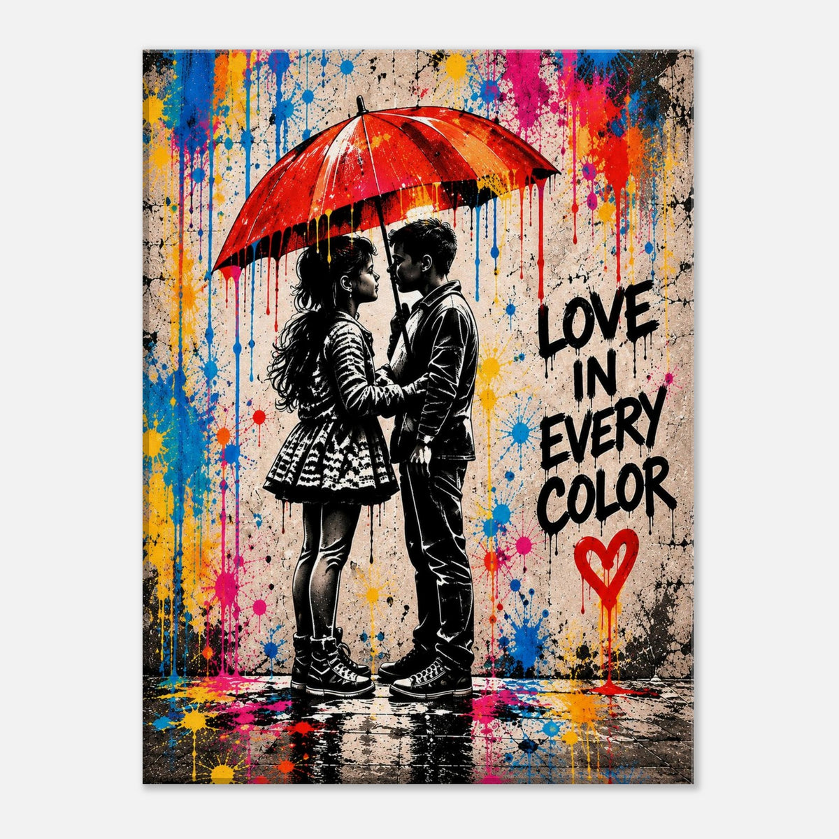 Love in Every Color Street-Art Leinwand – Produktansicht 2