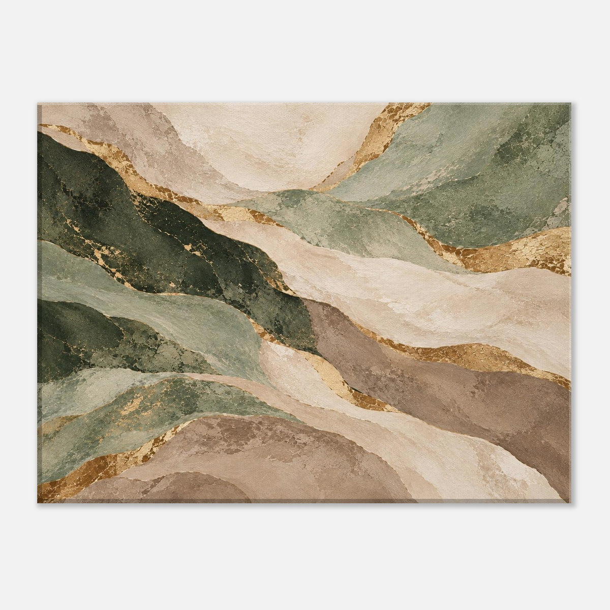 Sage & Gold – abstraktes Leinwandbild in Grün und Beige