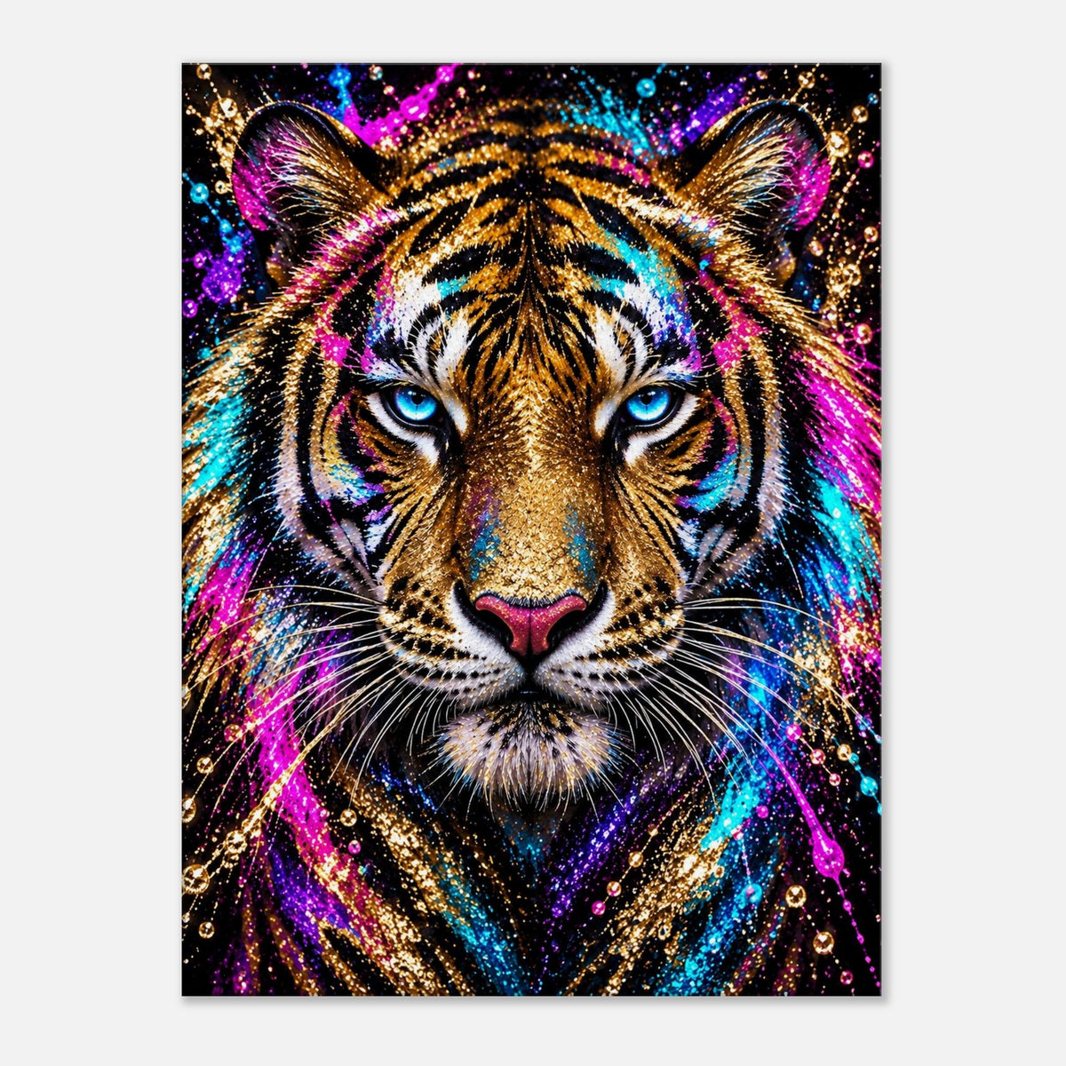 Tiger Leinwandbild Gold Neon – Produktansicht 05 – Motivhafen