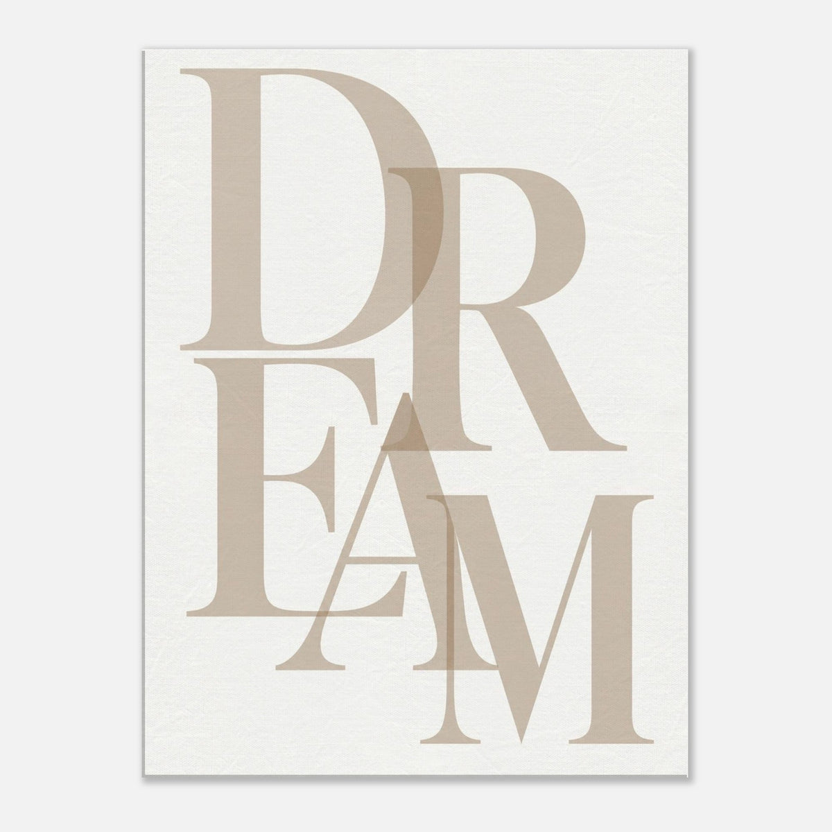 DREAM – minimalistisches Leinwandbild in Beige