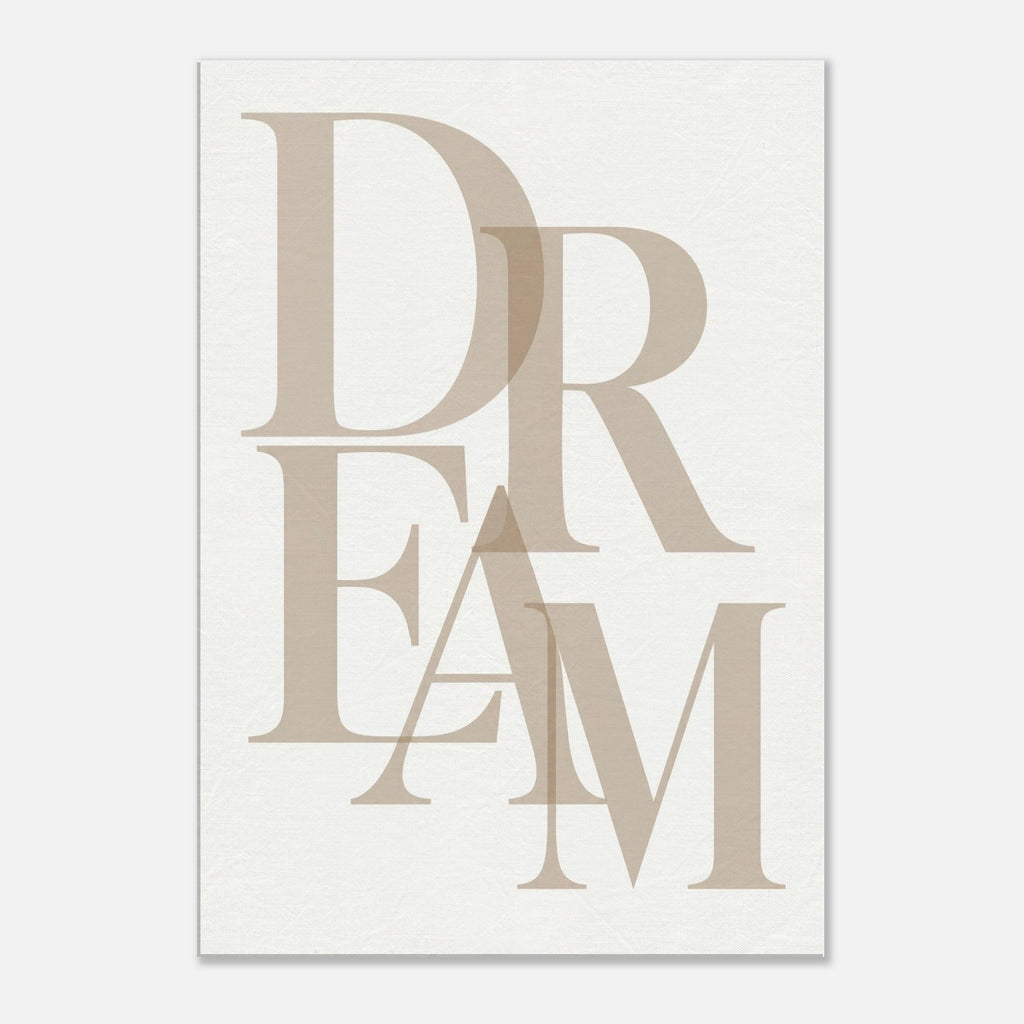 DREAM – minimalistisches Leinwandbild in Beige