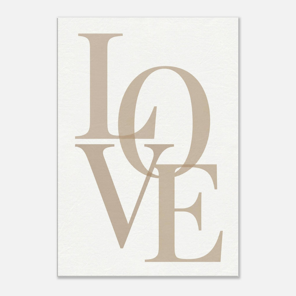 LOVE – minimalistisches Leinwandbild in Beige