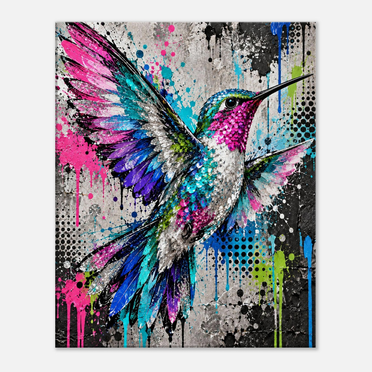 Kolibri Leinwandbild Street Art – Produktansicht 02 – Motivhafen