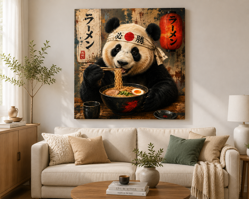 Panda mit Ramen – Wohnraumansicht