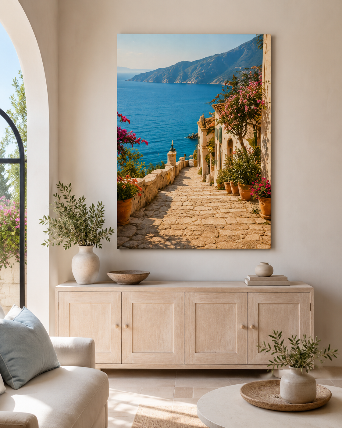 Steintreppe zum Meer – Wohnraumansicht