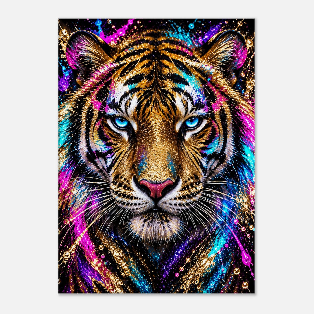 Tiger Leinwandbild Gold Neon – Produktansicht 03 – Motivhafen