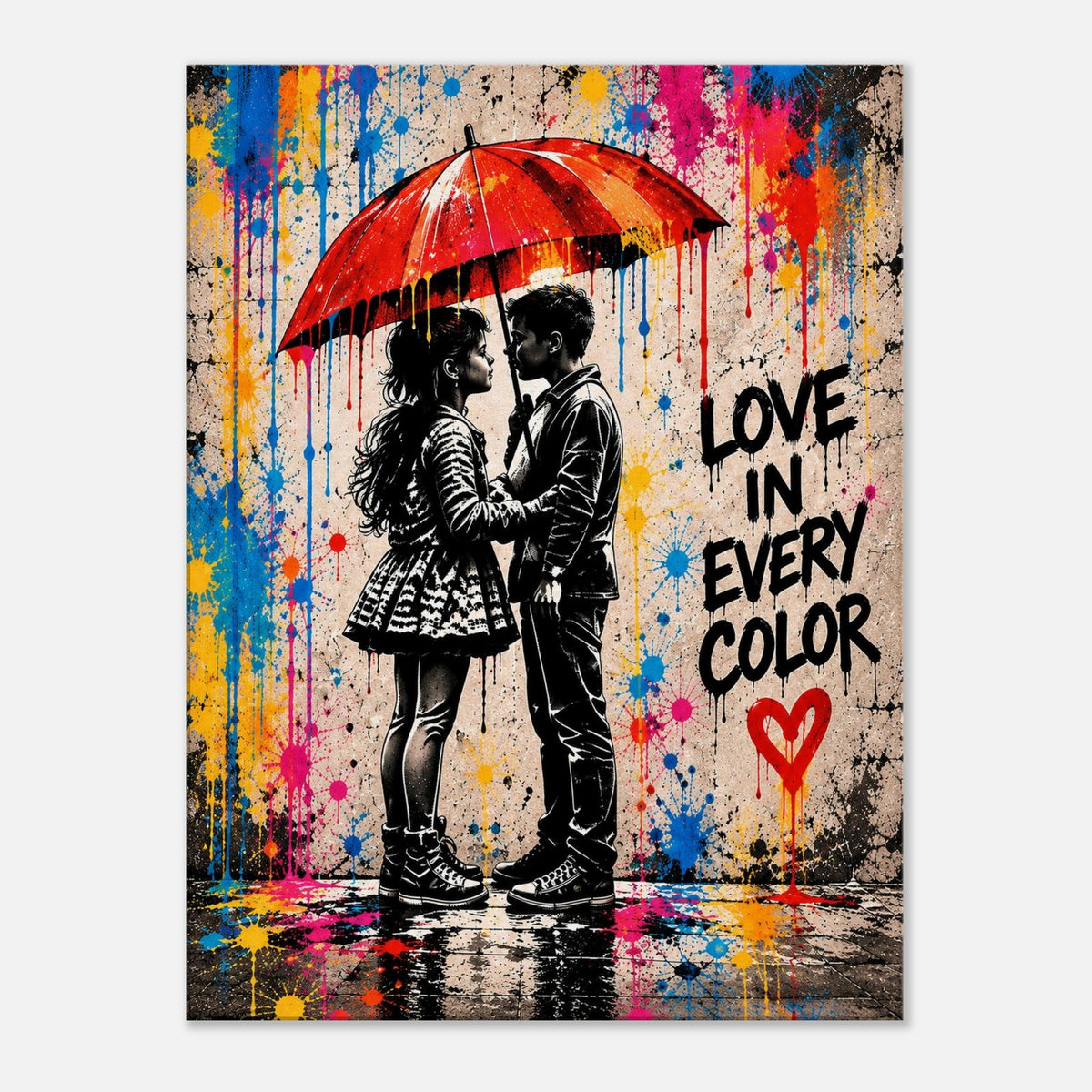 Love in Every Color Street-Art Leinwand – Produktansicht 3