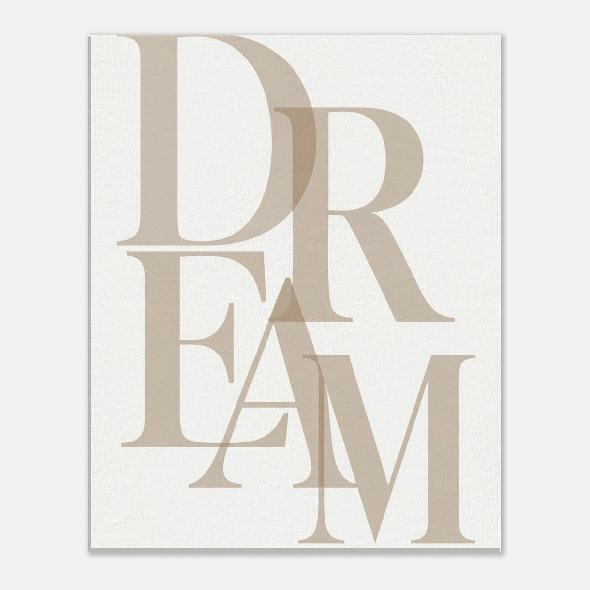 DREAM – minimalistisches Leinwandbild in Beige