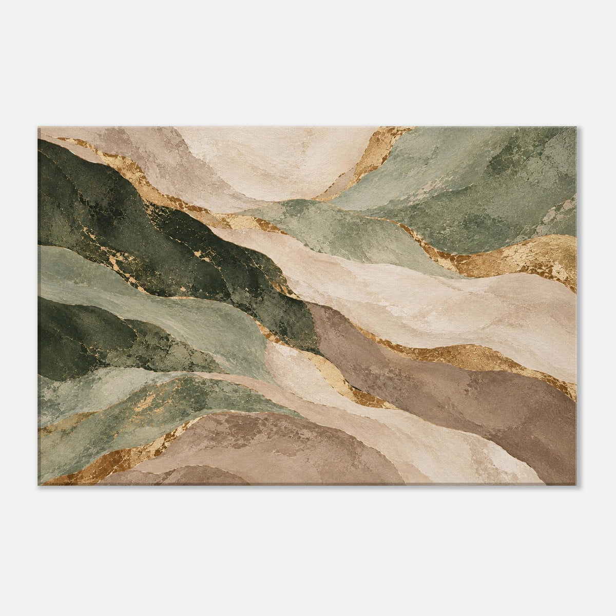Sage & Gold – abstraktes Leinwandbild in Grün und Beige