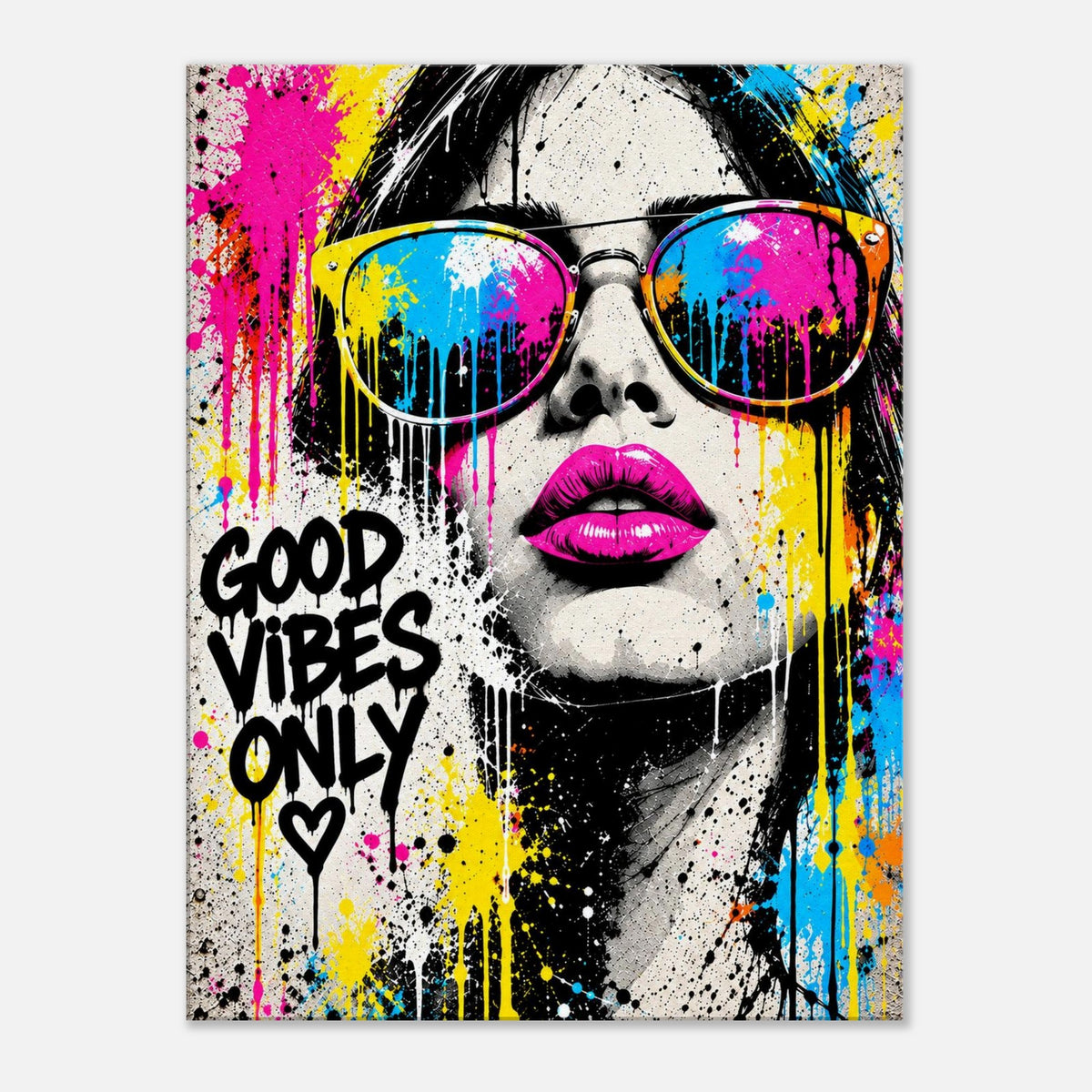 Good Vibes Only Pop-Art Leinwandbild – Produktansicht 2