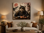Katze mit Sushi – humorvolles Leinwandbild, Produktansicht 4