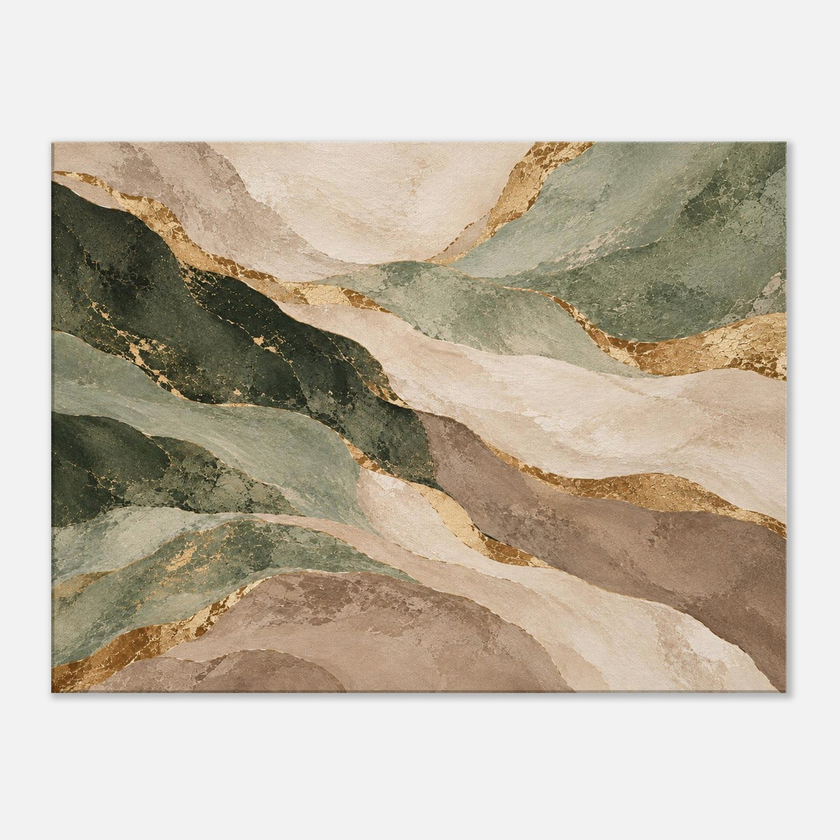 Sage & Gold – abstraktes Leinwandbild in Grün und Beige