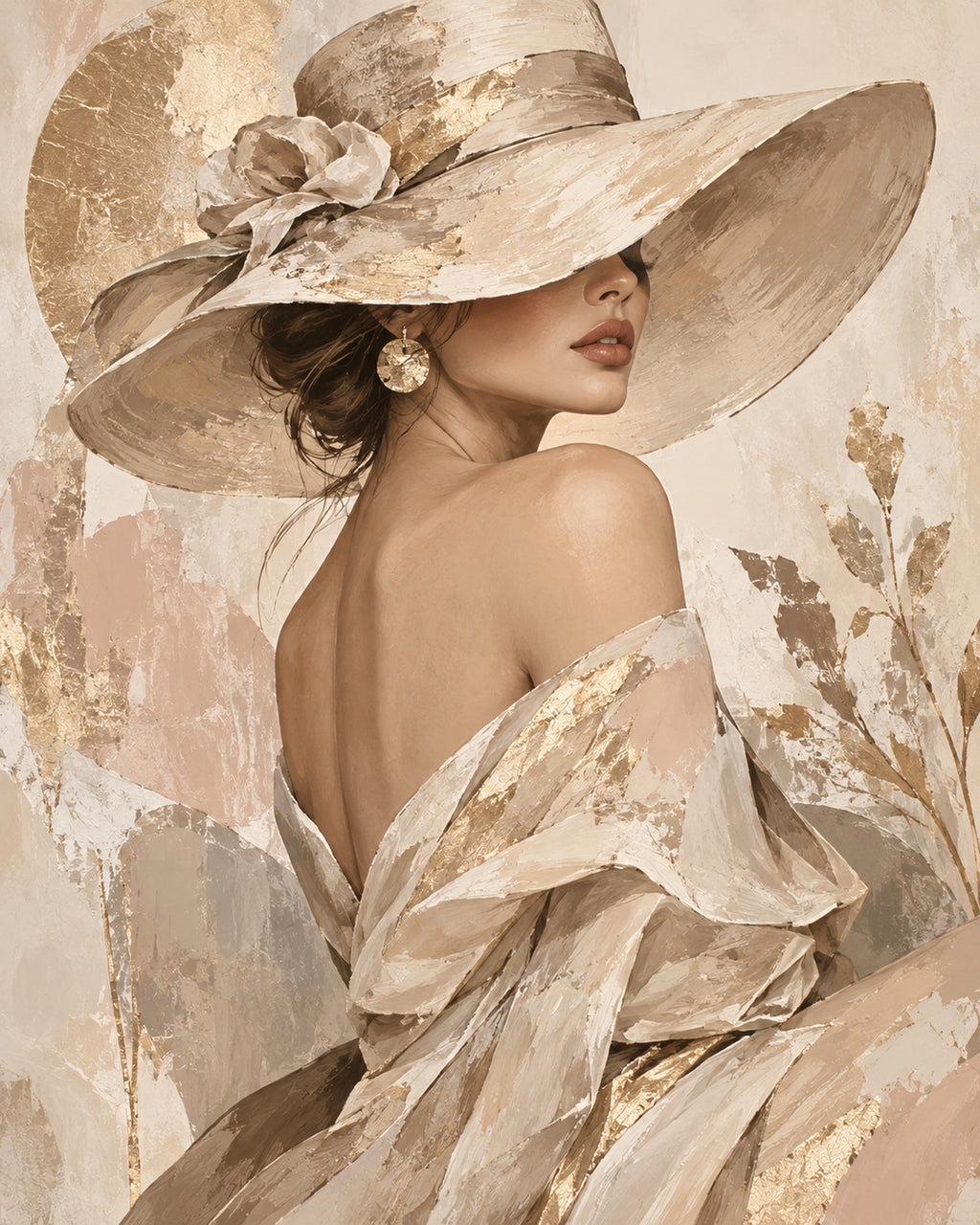 Frauen in Beige – Goldener Sonnenhut