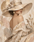 Frauen in Beige – Goldener Sonnenhut