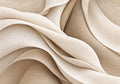 Abstrakte Leinenfalten in Beige & Creme – Modernes Leinwandbild