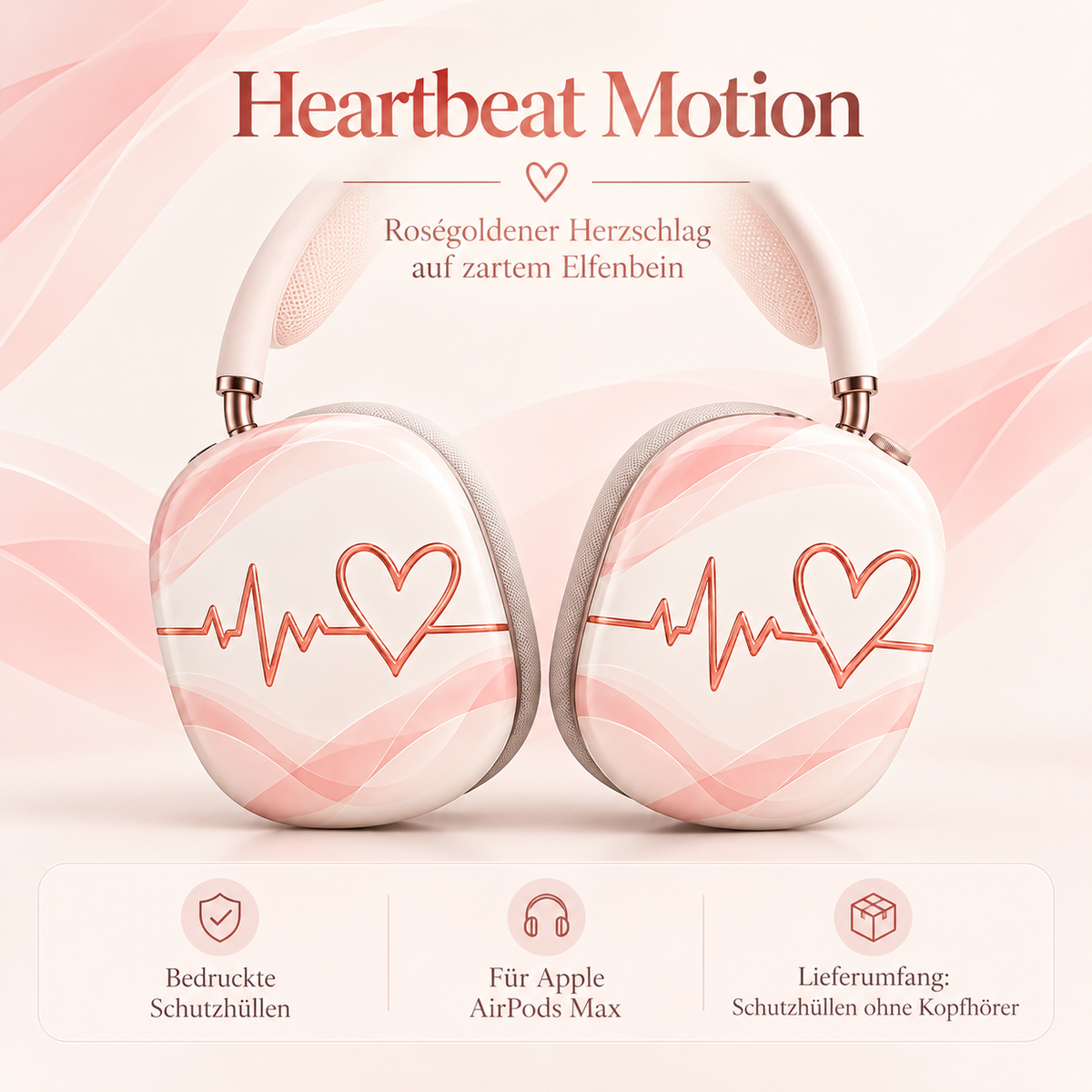 Heartbeat Motion – Premium Produktmockup AirPods Max Schutzhüllen