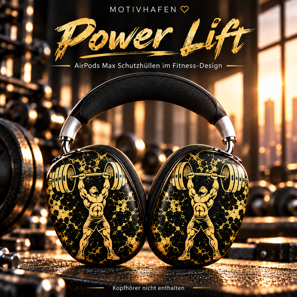 Power Lift – Premium Produktmockup AirPods Max Schutzhüllen