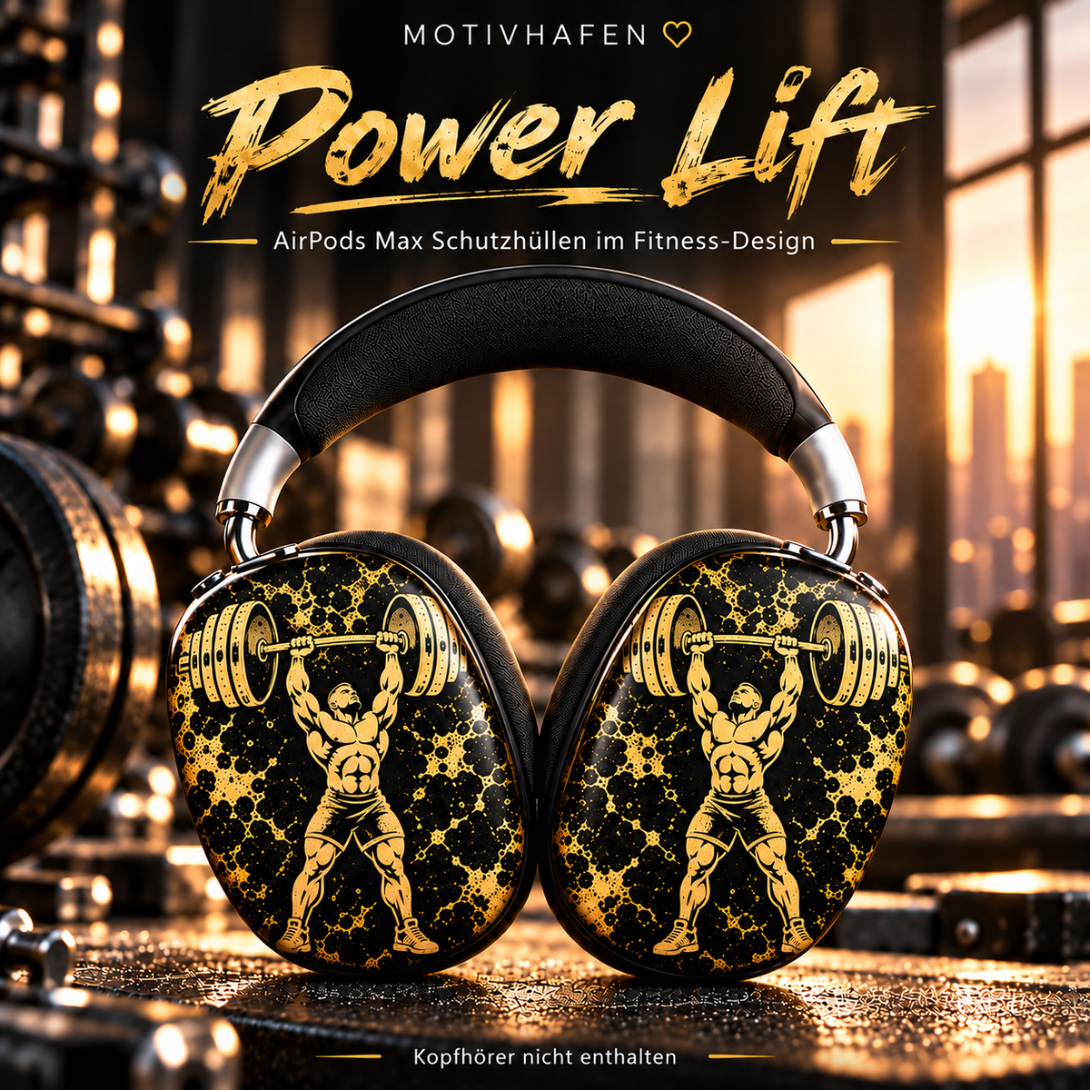 Power Lift – Premium Produktmockup AirPods Max Schutzhüllen