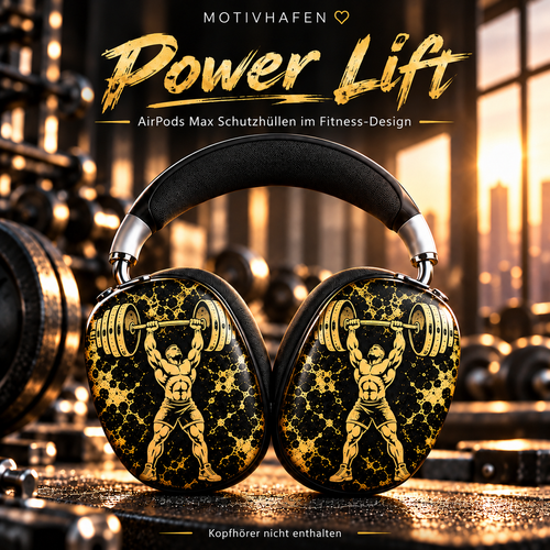 Power Lift – Premium Produktmockup AirPods Max Schutzhüllen