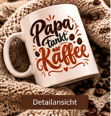 Papa tankt Kaffee – Detailansicht