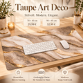 Taupe Art Deco Schreibtischunterlage im eleganten Homeoffice Setup