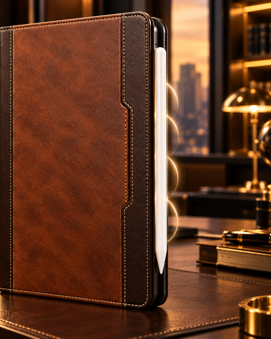 Walnut Executive iPad Hülle – magnetische Stiftladung
